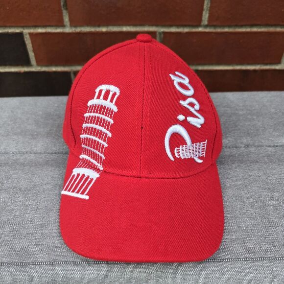 Capello Accessories - New Pisa Italia Embroidered Hat Cap Adjustable White Red Cappello